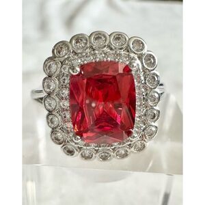 Bright Cherry red cocktail ring
